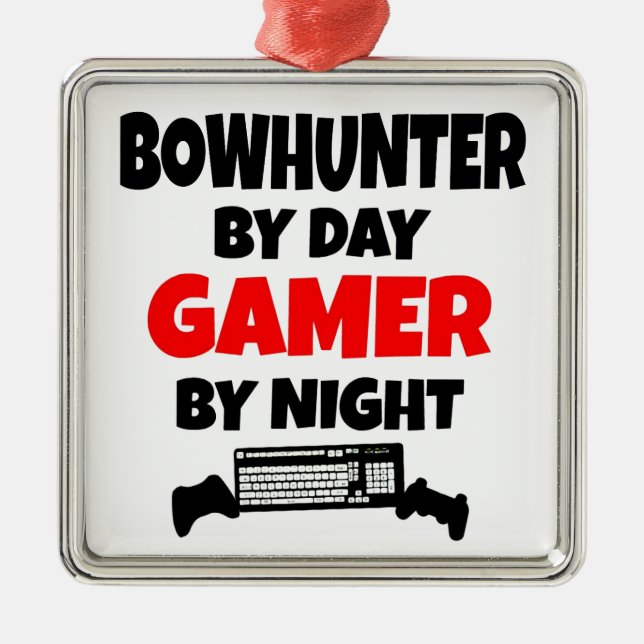 Gamer Bowhunter Metal Tree Decoration (Front)