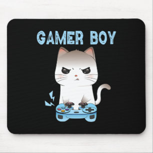 Gamer Boy Cat Gaming Funny Video Game Boys Video G Mouse Mat