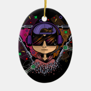 Gamer Boy Ceramic Tree Decoration