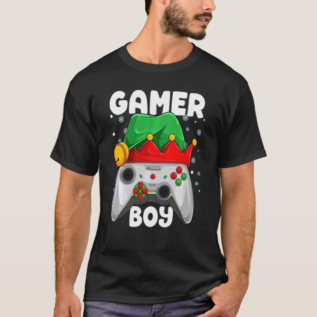 Gamer Boy Christmas Gaming Video Gamer Matching Xm T-Shirt (Front)