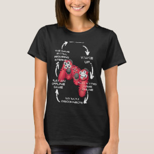 Gamer Boy Daily Life Cycle Gaming Teens Kids Gam T-Shirt