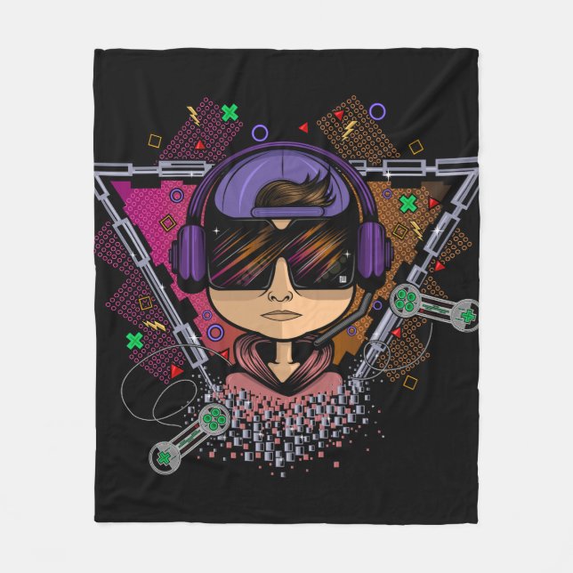 Gamer Boy Fleece Blanket (Front)