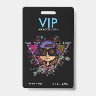Gamer Boy VIP Access Pass Badge ID Badge