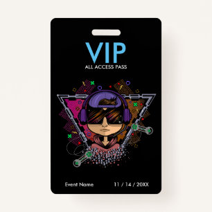 Gamer Boy VIP Access Pass Badge ID Badge