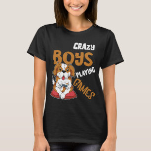 Gamer Boys Gamer Dog Consoles Player Video Game Ga T-Shirt