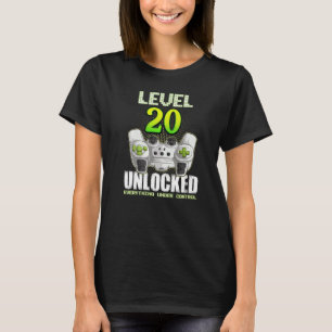 Gamer Boys Girls 20th Birthday Level 20 Unlocked 2 T-Shirt