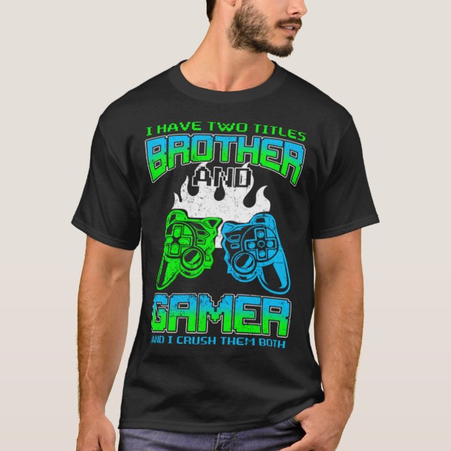Gamer Boys Kids  Idea Video Games  Brother Gaming T-Shirt (Front)