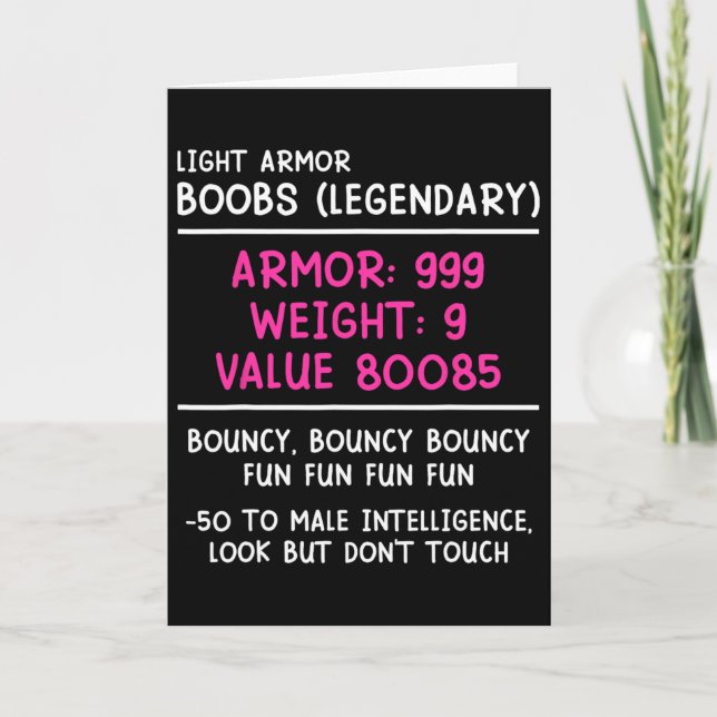 Gamer Breast (legendary) Video Player Gaming Girl  Card (Front)