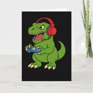 Gamer Bruh dinosaur Video Games Gift for Boys Teen Card