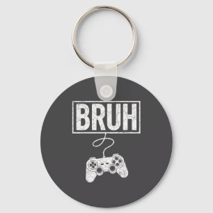 Gamer Bruh Meme Retro Video Game Funny Gaming Men Key Ring