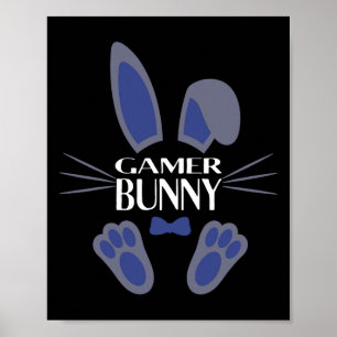 Gamer Bunny Matching Family Group Easter Party Poster
