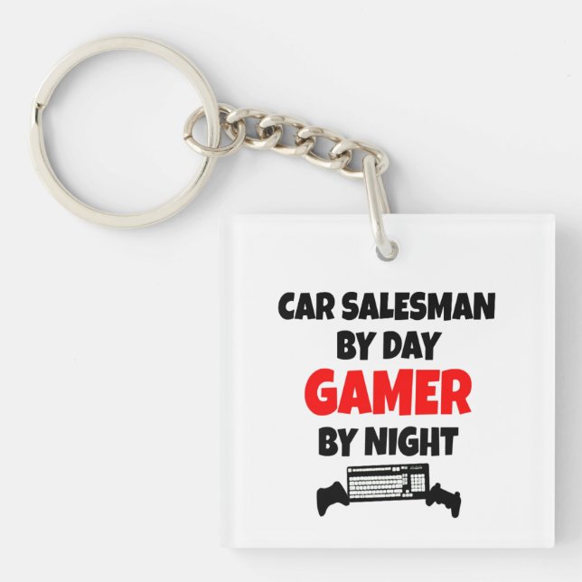 Gamer Car Salesman Key Ring (Front)