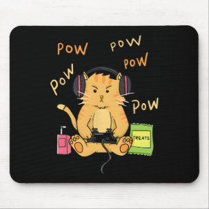 Gamer Cat Cute Kitty Headphones Controller Treats Mouse Mat