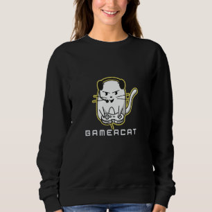 Gamer Cat Funny Cat with Controller Sweatshirt