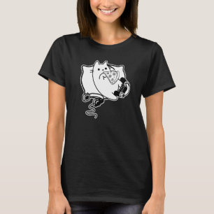 Gamer Cat Girl Boy loading Pizza Headset and Pad T-Shirt