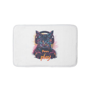 Gamer Cat Level Up Bath Mat