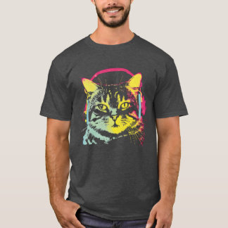 Gamer Cat Music Lover funny T-Shirt