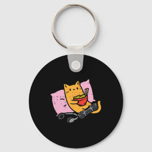 Gamer Cat Ramen Kawaii Gaming Japanese Women Girls Key Ring