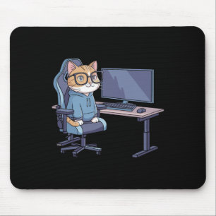 Gamer Cat Squad Funny Meme 1  Mouse Mat