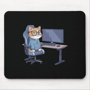Gamer Cat Squad Funny Meme Mouse Mat