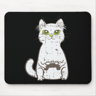 Gamer Cat Video Game Controller Cute Gaming Geek G Mouse Mat