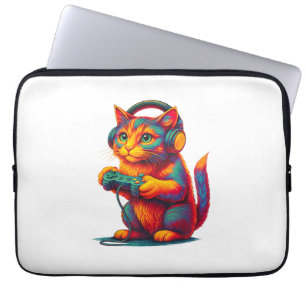 Gamer Cat Video Games Boys Teen Men Girls Funny  Laptop Sleeve