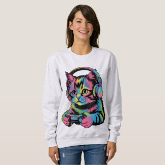Gamer Cat Video Games Sweatshirt