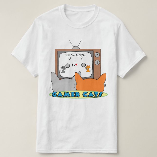 GAMER CATS Retro Nostalgic Video Game T-Shirt (Design Front)