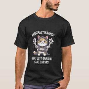 Gamer Cats Side Quest Procrastinating Nerdy Tablet T-Shirt