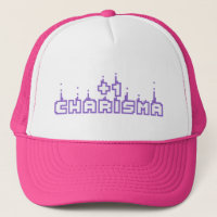 Gamer Charisma Stat Cute Purple Pixel Art Slogan