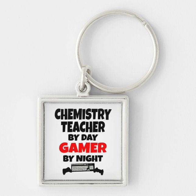 Gamer Chemistry Teacher Key Ring (Front)