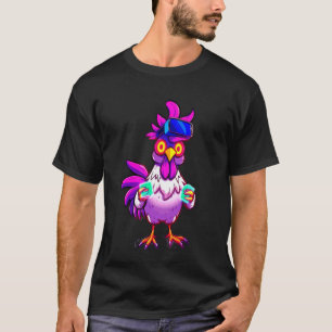 Gamer Chicken Sunglasses Funny Farm Rooster Tag Ga T-Shirt