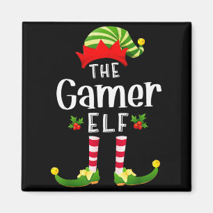 Gamer Christmas Elf Matching Pajama X-mas Party Magnet