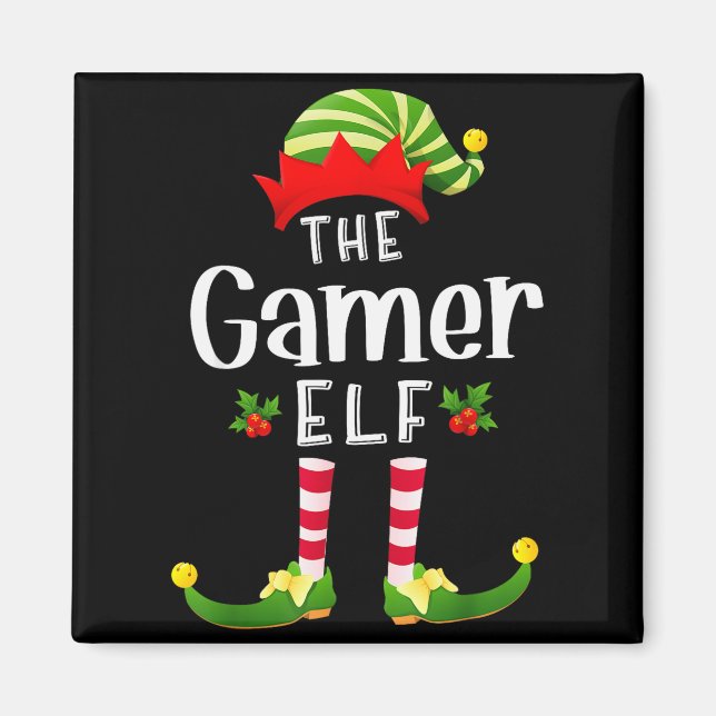 Gamer Christmas Elf Matching Pajama X-mas Party  Magnet (Front)
