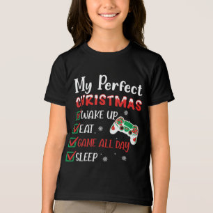 Gamer Christmas Funny Eat Sleep Game Tri-Blend Shirt