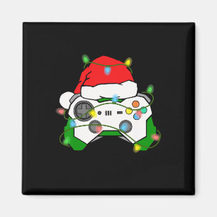 Gamer Christmas Gaming Santa Hat Video Game Contro Magnet