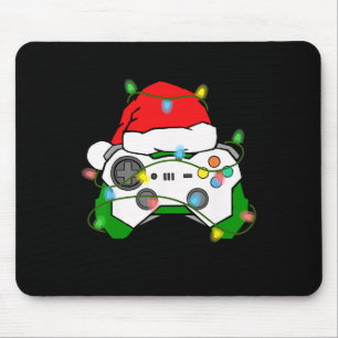 Gamer Christmas Gaming Santa Hat Video Game Contro Mouse Mat