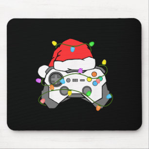 Gamer Christmas Gaming Santa Hat Video Game Contro Mouse Mat