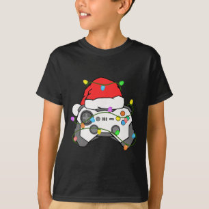 Gamer Christmas Gaming Santa Hat Video Game Contro T-Shirt