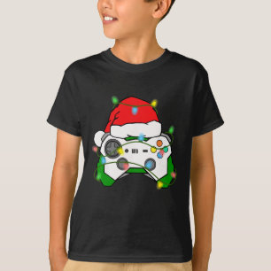 Gamer Christmas Gaming Santa Hat Video Game Contro T-Shirt