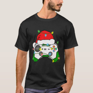 Gamer Christmas Gaming Santa Hat Video Game Contro T-Shirt