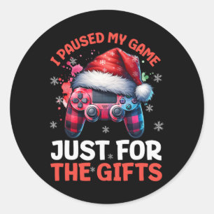 Gamer Christmas Gaming Xmas Video Games Boys Chris Classic Round Sticker