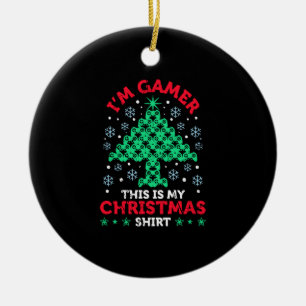 Gamer Christmas Gift Ugly Christmas Gift Ceramic Tree Decoration