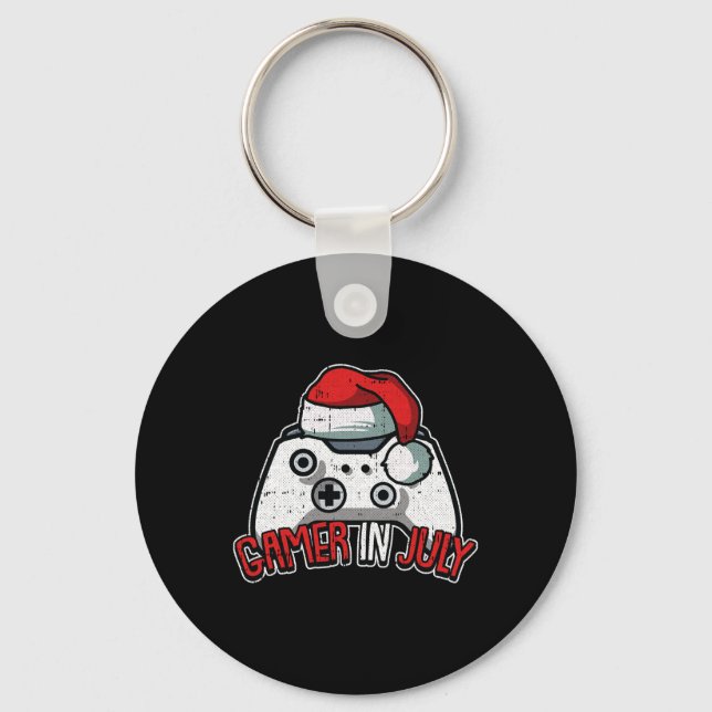 Gamer Christmas In July Gaming Video-game Controll Key Ring (Front)