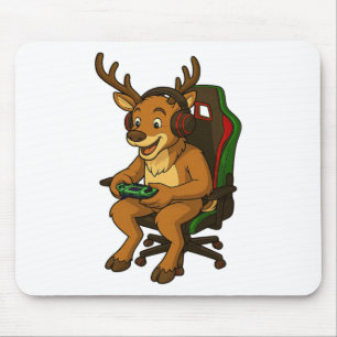 Gamer Christmas Reindeer Gaming Video Game Boys Gi Mouse Mat
