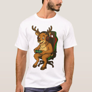 Gamer Christmas Reindeer Gaming Video Game Boys Gi T-Shirt