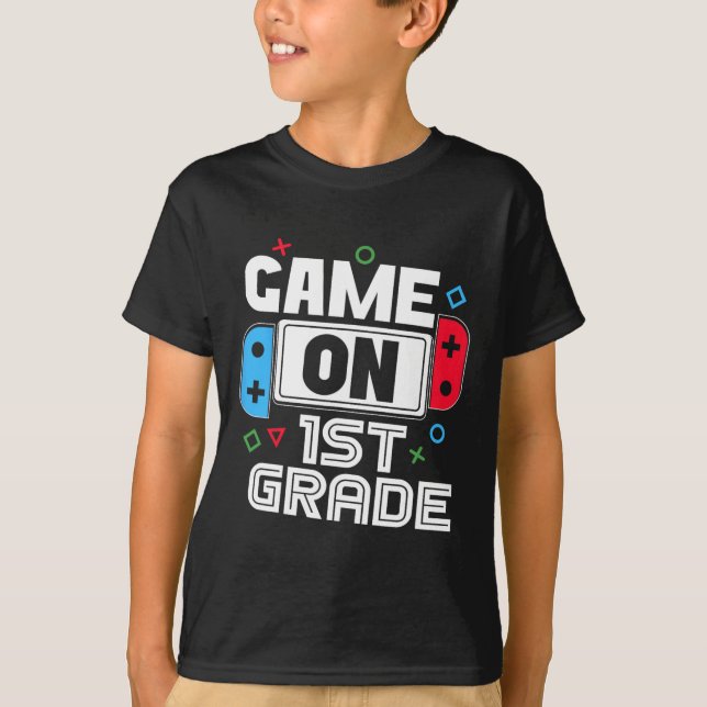 Gamer Ck To School Funny Game 1st Grade Kids Boys  T-Shirt (Front)