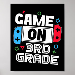 Gamer Ck To School Funny Game 3rd Grade Kids Boys Poster