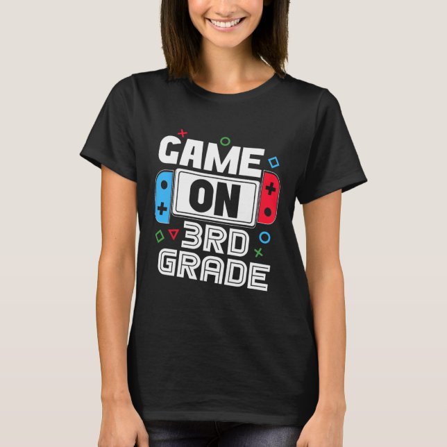 Gamer Ck To School Funny Game 3rd Grade Kids Boys  T-Shirt (Front)