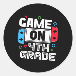 Gamer Ck To School Funny Game 4th Grade Kids Boys Classic Round Sticker